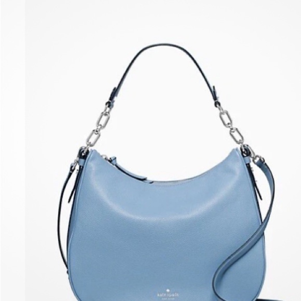 KATE SPADE Leather Mulberry Street Vivian Shoulder/Hobo/Crossbody Bag~Sky Blue - Picture 4 of 4